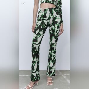 ZARA JACQUARD PANTS. SIZE L